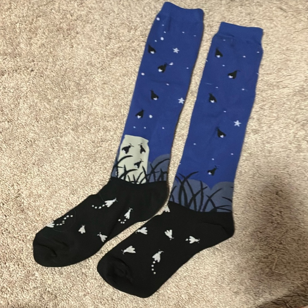 Knee high socks, fireflies in a jar